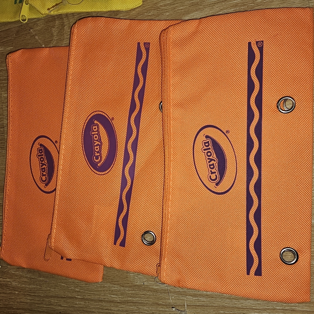 Crayola Pencil Pouches in Orange and Yellow& Green - Picture 2 of 6